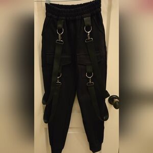 CARMAR NYC - Black Cargo Pants with Buckles